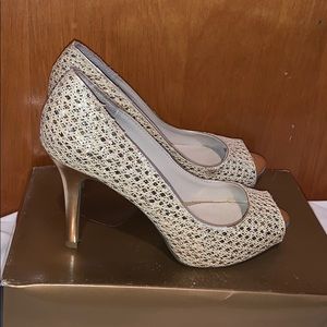 Gold detailed heels